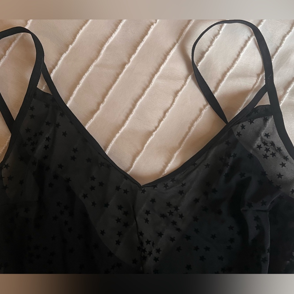 Black Velvet Star Bodysuit -NWOT